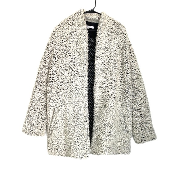 IRO Piacie Oversized White Snap Sherpa Jacket - Picture 4 of 10